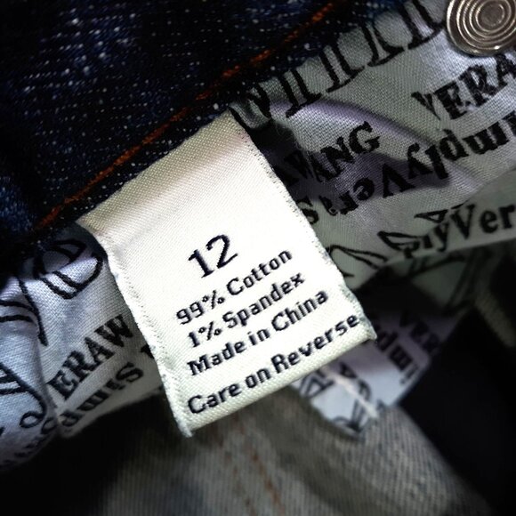 Simply Vera Vera Wang Distressed Dark Wash Denim Jeans Size 12 Cotton/Spandex - Picture 5 of 6